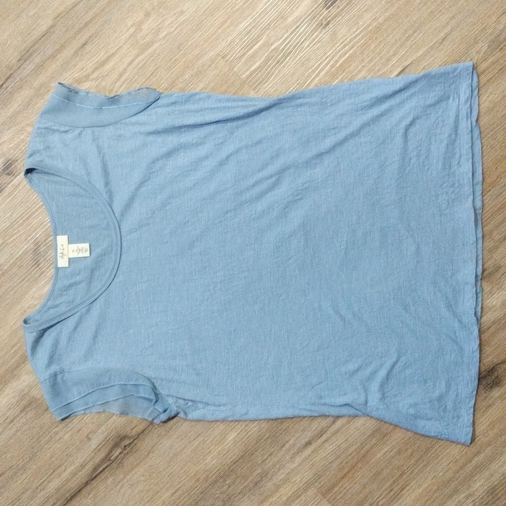 Style & Co, women's blue, cap sleeve, scoop neck top - XL